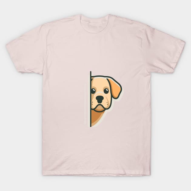 Peeking Dog T-Shirt by Rockave Design